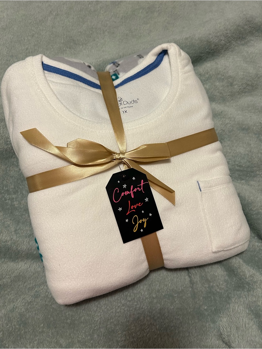 Cuddl Duds Women’s Fleece Pajama Set Sheep Winter Print Size 1X NWT